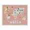 Stupell Industries Kid's Map Of World Pink Framed Giclee, design by Carla Daly